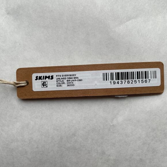 Skims Fits Everybody Unlined Demi Bra Onyx Black Size 36DDD (36F) NEW - Picture 6 of 6